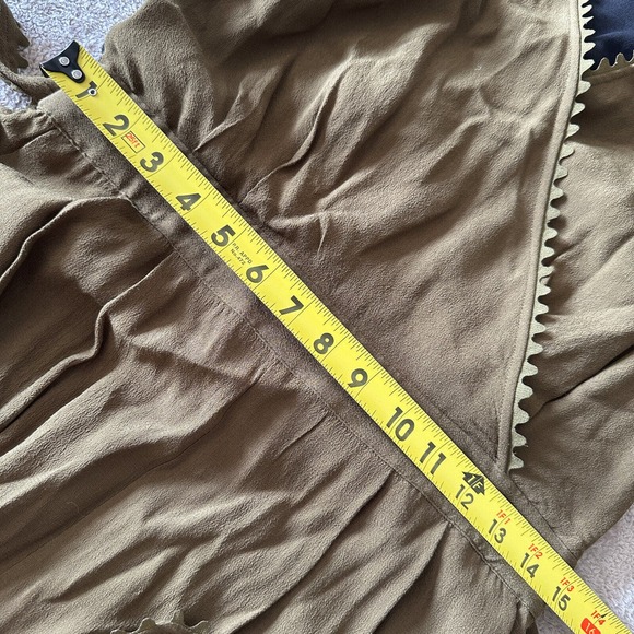 Anthropologie Leifsdottier Olive Green Jumpsuit Sani Lace Belted Waiste Size 8 - Picture 13 of 15